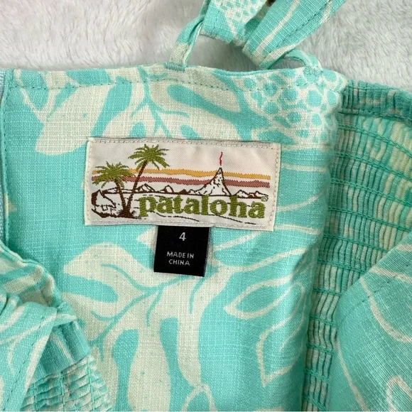 Patagonia Pataloha Dress Womens Sz 4 Organic Cotton True Wrap Smocked Sundress - Picture 6 of 12